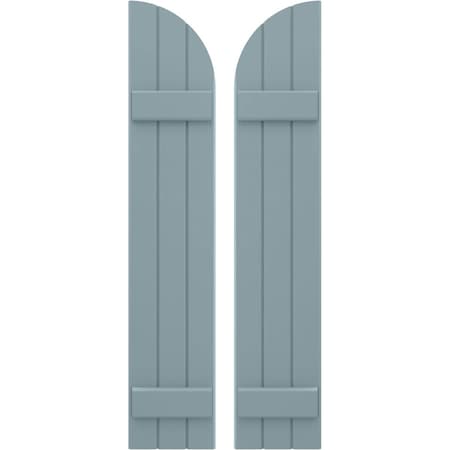 Ekena Millwork Americraft 3-Board (2 Batten) Wood Joined Board-n-Batten Shutters w/ Arch Top, ARW101BQ311X56SBH, PR ARW101BQ311X56SBH